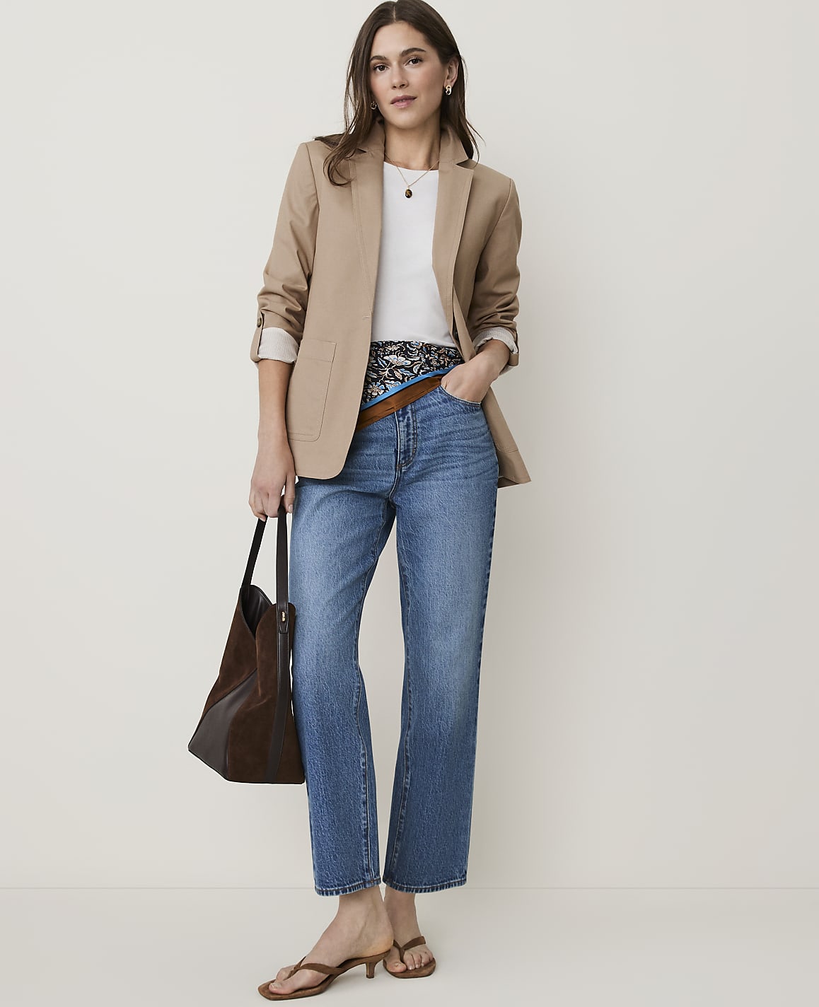 Petite Weekend Roll Sleeve Blazer