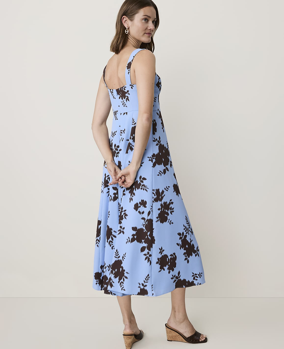 Petite Floral Corset Midi Dress