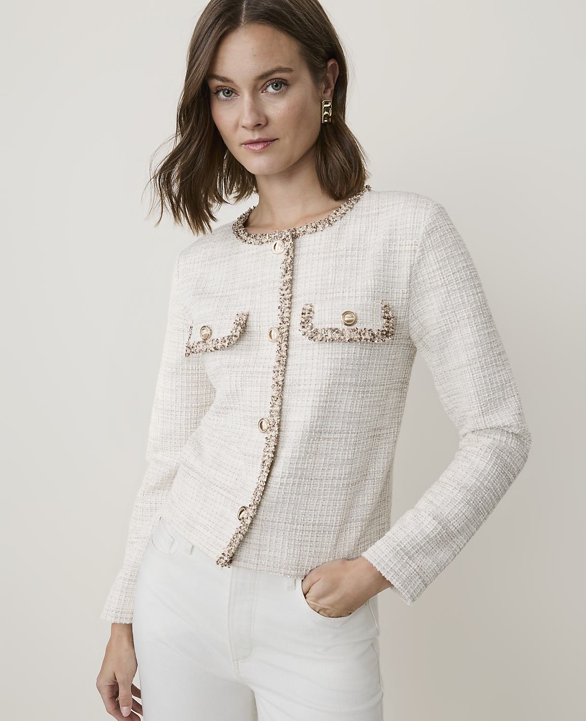 Petite Metallic Tweed Jacket