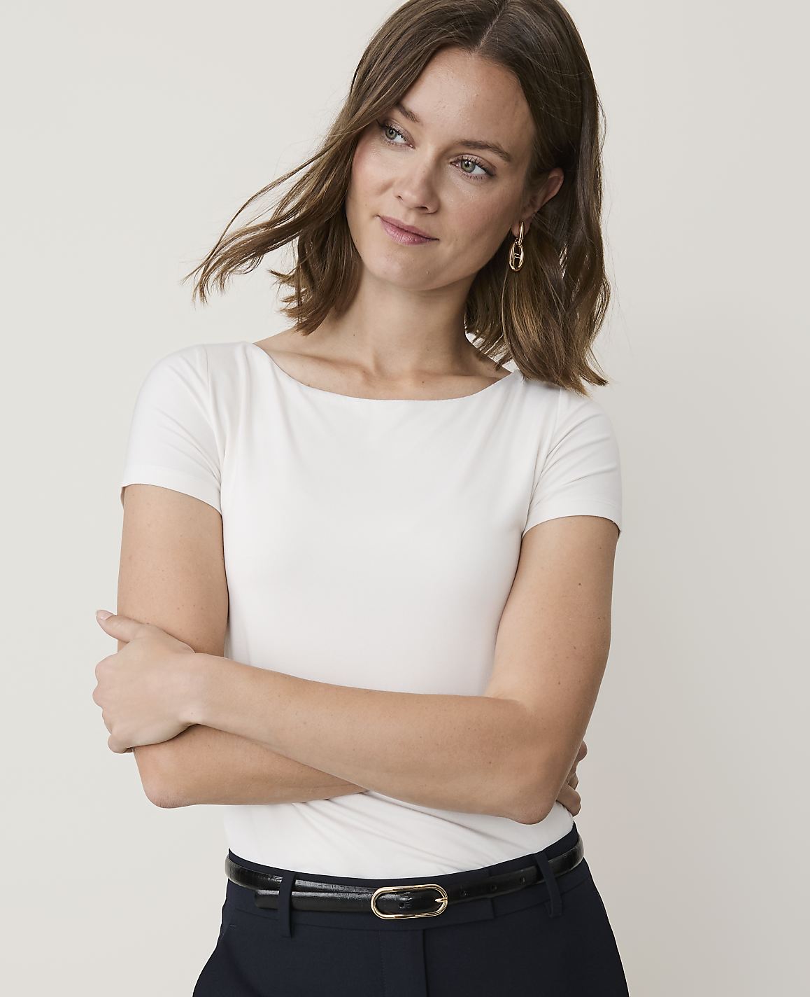 Petite Scoop Neck Sleeve Tee