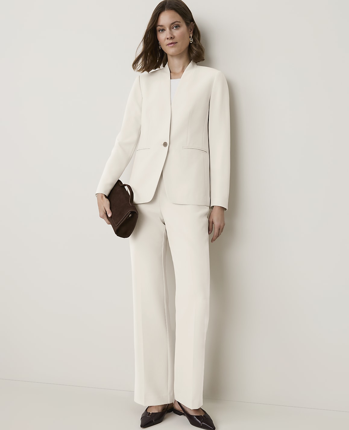 The Petite Side Zip Trouser in Fluid Crepe