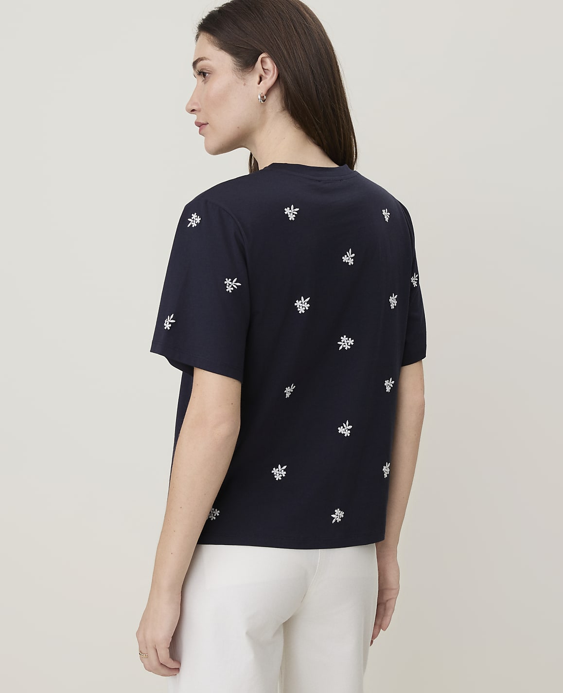 Petite Weekend Embroidered Relaxed Tee