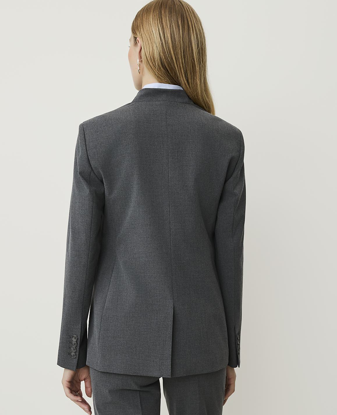 The Petite Collarless Blazer in Seasonless Stretch