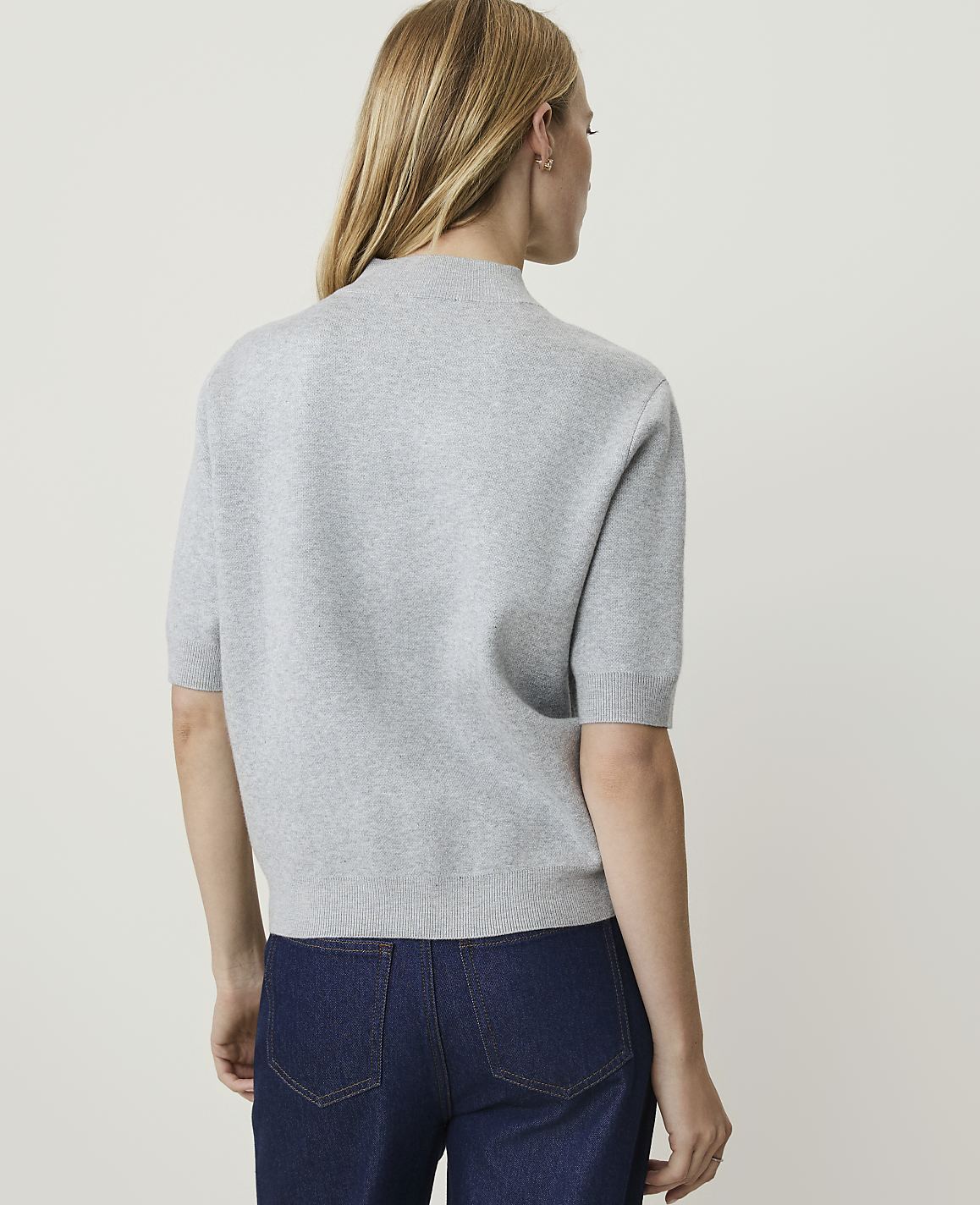 Petite Weekend Floral Jacquard Mock Neck Sweater Tee