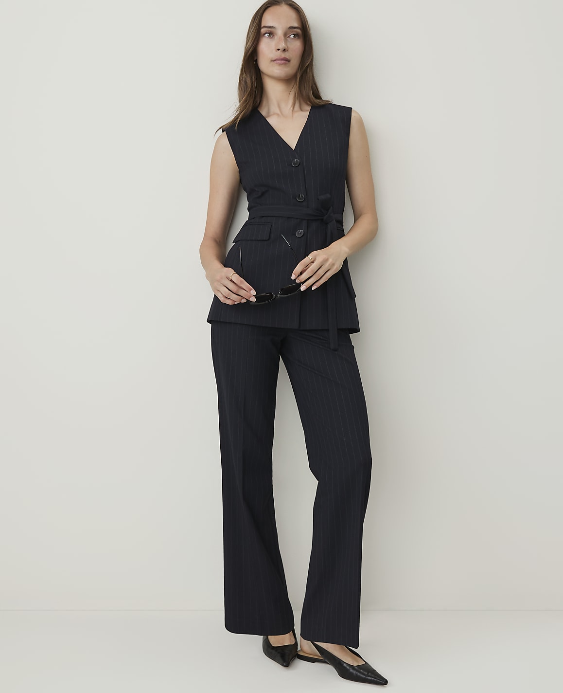 The Petite Pinstripe Caroline Pant