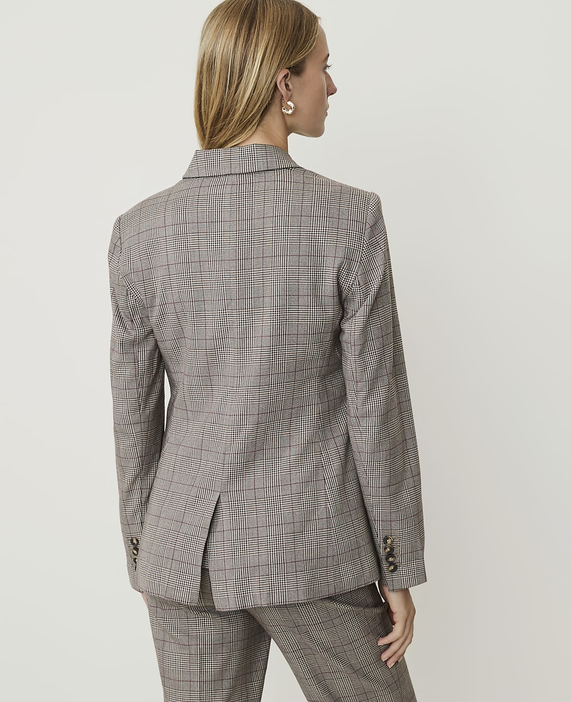 The Petite Plaid Single Button Blazer