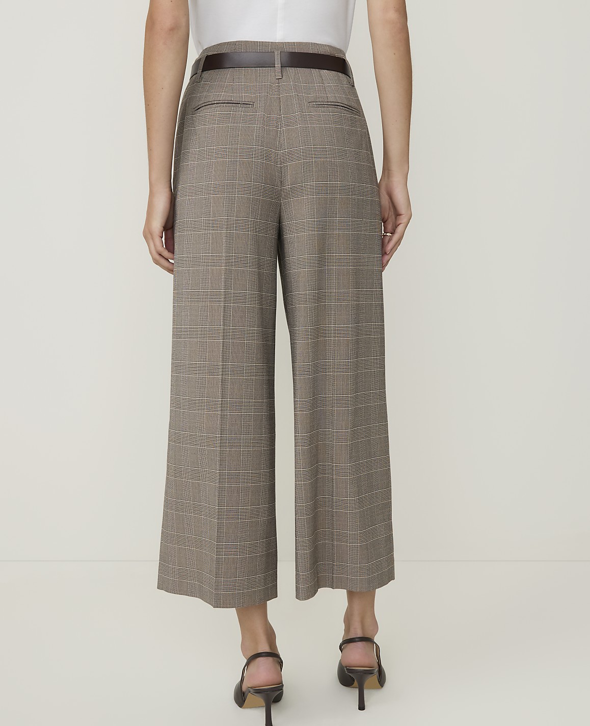 The Petite Plaid Belted Culotte Pant