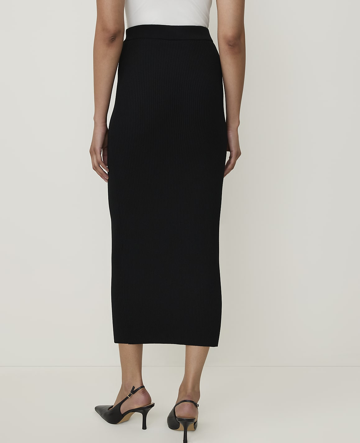Petite Ribbed Midi Sweater Skirt