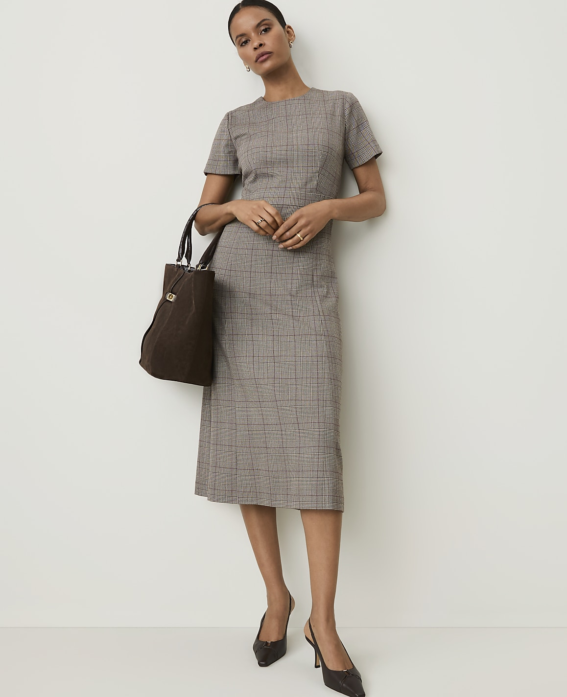 The Petite Flare Dress in Plaid
