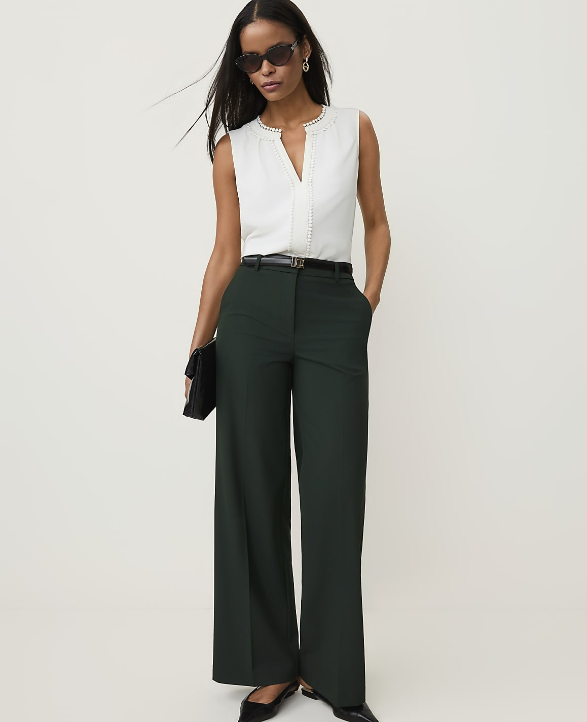 The Petite Wide-Leg Pant in Seasonless Stretch