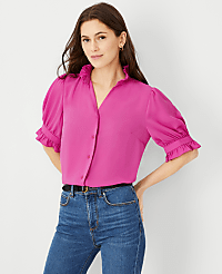 Ruffle Collar Shirt carousel Product Image 1
