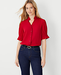 Ruffle Collar Shirt carousel Product Image 3