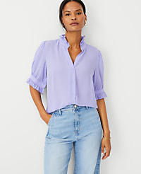 Ruffle Collar Shirt carousel Product Image 1