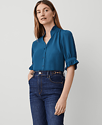 Ruffle Collar Shirt carousel Product Image 1