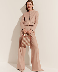 The Cropped Crew Neck Jacket in Linen Twill carousel Product Image 1