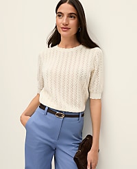Pointelle Sweater Tee carousel Product Image 1