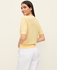 Pointelle Sweater Tee carousel Product Image 2
