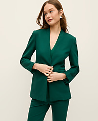 The Collarless Blazer in Ponte carousel Product Image 1