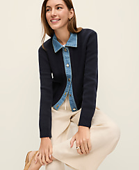 Weekend Denim Sweater Jacket carousel Product Image 1