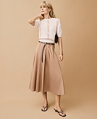Belted Pleated Midi Skirt carousel Product Image 5