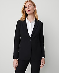 The Long Single Button Blazer in Bi-Stretch carousel Product Image 1