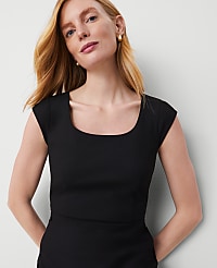 The Petite Scoop Neck Dress in Bi-Stretch carousel Product Image 3