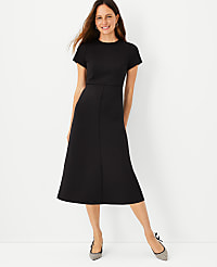 The Midi Flare Dress in Double Knit carousel Product Image 1