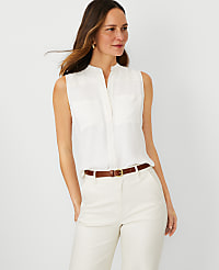 Petite Sleeveless Camp Shirt carousel Product Image 1