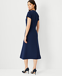 The Petite Midi Flare Dress in Double Knit carousel Product Image 2