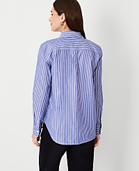 Petite Striped Relaxed Perfect Shirt carousel Product Image 3