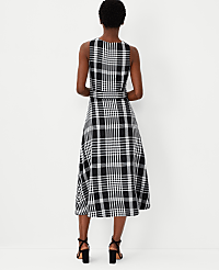Petite Plaid Belted Flare Dress carousel Product Image 3