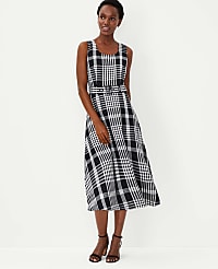 Petite Plaid Belted Flare Dress carousel Product Image 2
