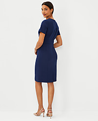 The Petite Short Sleeve Sheath Dress in Bi-Stretch carousel Product Image 2