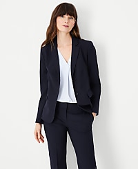 The Petite Notched Two Button Blazer in Seasonless Stretch carousel Product Image 1
