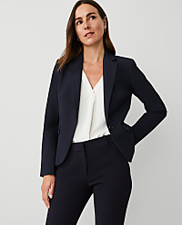 The Tall Notched Single Button Blazer in Seasonless Stretch carousel Product Image 1