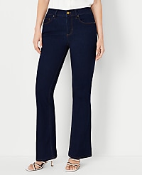 The Petite Mid Rise Boot Jean in Rinse Wash - Curvy Fit carousel Product Image 1