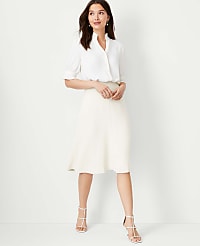 The Flare Skirt in Fluid Crepe carousel Product Image 3