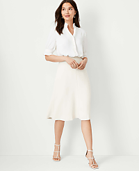 The Petite Flare Skirt in Fluid Crepe carousel Product Image 3