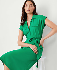 Petite Cap Sleeve Pocket Shirtdress carousel Product Image 3