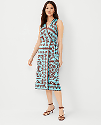 Scarf Print Sleeveless Wrap Dress carousel Product Image 1