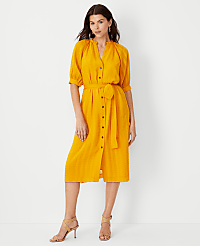 Puff Sleeve Belted Shirtdress carousel Product Image 2