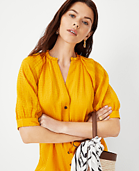 Puff Sleeve Belted Shirtdress carousel Product Image 4