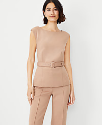 The Belted Top in Double Knit carousel Product Image 1
