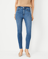 Petite High Rise Skinny Jeans in Classic Indigo Wash - Curvy Fit carousel Product Image 1