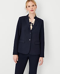 The Notched Two Button Blazer in Seasonless Stretch - Curvy Fit carousel Product Image 1