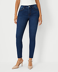 Mid Rise Skinny Jeans in Dark Stone Wash - Curvy Fit carousel Product Image 1