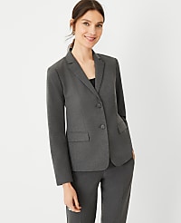 The Notched Two Button Blazer in Seasonless Stretch carousel Product Image 1