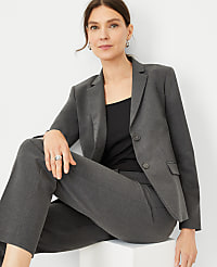 The Notched Two Button Blazer in Seasonless Stretch carousel Product Image 3