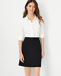 The Belted A-Line Skirt in Double Knit carousel Product Image 1