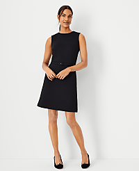 The Petite Belted A-Line Dress in Double Knit carousel Product Image 3